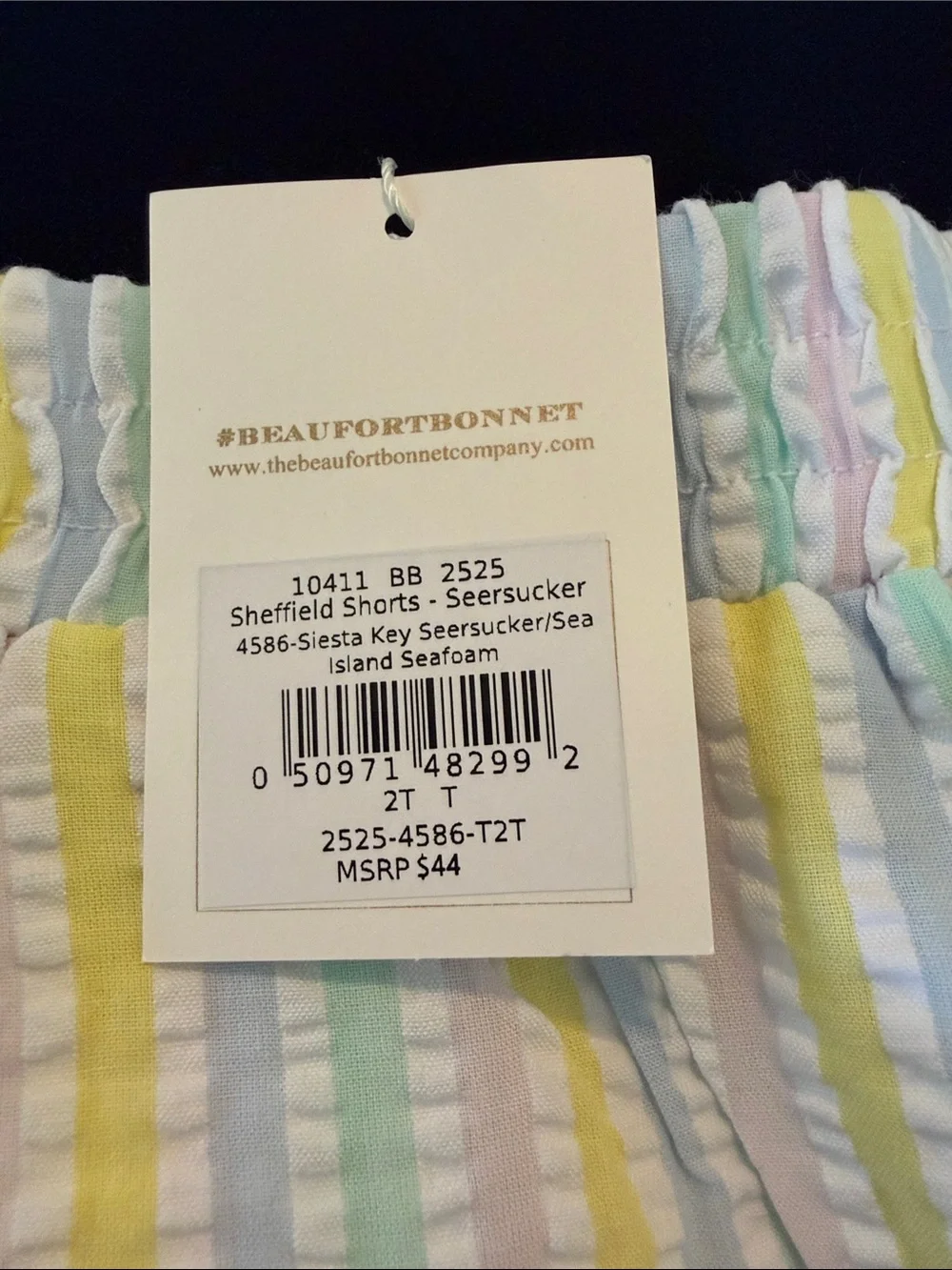 The Beaufort Bonnet Company- Boys 2T Seersucker Shorts